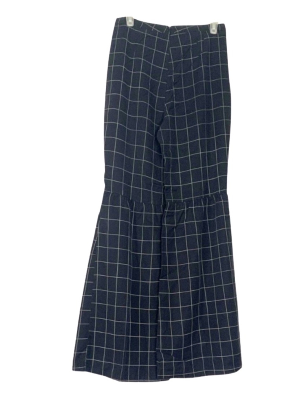 Reformation Black White Window Pane Wide Leg Pants Women M 70s Retro Indie